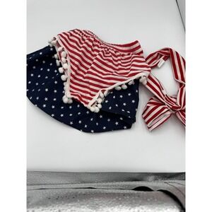 New Red White And Blue Bloomers And Skirt With Headband 4th Of July A30 No Tag